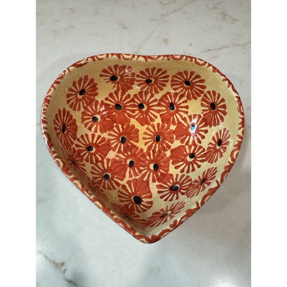 Italica‎ ARS Heart Shaped Hand Painted flower Bowl Made In Italy